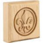 Hardware Resources - 3'' W x 7/8'' D x 3'' H Rubberwood Fleur-de-lis Rosette - Unfinished