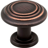 Hardware Resources - 1-1/4'' Diameter Brushed Oil Rubbed Bronze Stacked Ring Vienna Cabinet Mushroom Knob - Brushed Oil Rubbed Bronze