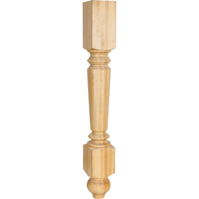 Hardware Resources - 4-1/2'' W x 4-1/2'' D x 35-1/2'' H Rubberwood Turned Leg - Unfinished