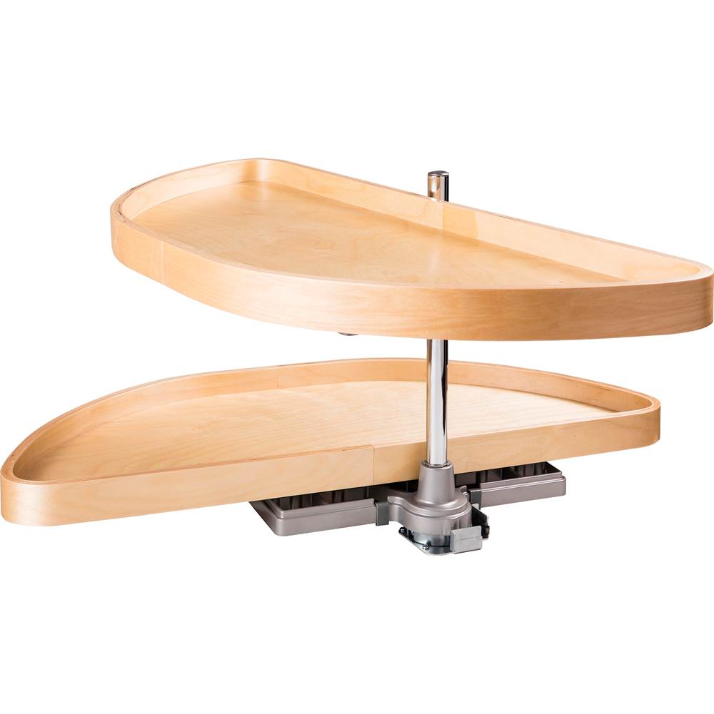 35'' Wood Half-Moon Lazy Susan