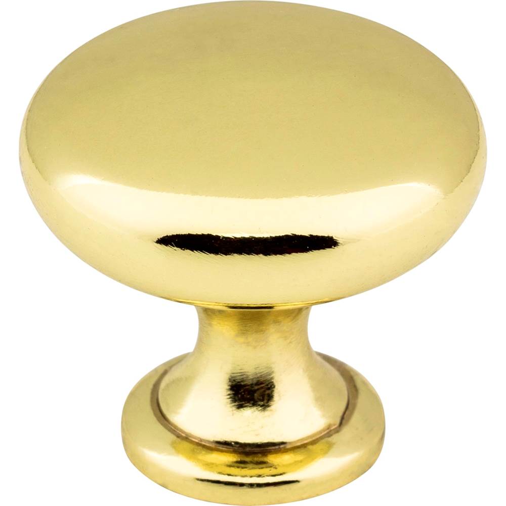 Hardware Resources - 1-3/16'' Diameter Polished Brass Madison Cabinet Mushroom Knob - Polished Brass