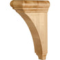 Hardware Resources - 3'' W x 6-1/2'' D x 10'' H Rubberwood Minimal Bullnose Cap Corbel - Unfinished