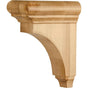 Hardware Resources - 3'' W x 6-1/2'' D x 8'' H Rubberwood Bullnose Cap Corbel - Unfinished