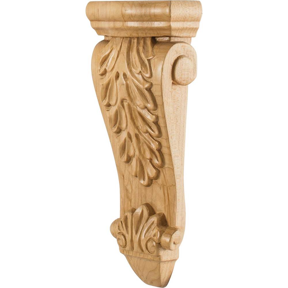 Hardware Resources - 4-1/2'' W x 1-7/8'' D x 10'' H Maple Low-profile Acanthus Corbel - Unfinished