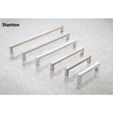 224 mm Center-to-Center Brushed Gold Square Stanton Cabinet Bar Pull