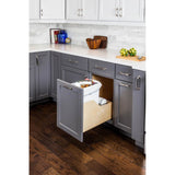Single 50 Quart Bottom-Mount Soft-close Trashcan Pullout for Door Mounting, Includes Black Can
