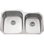 Hardware Resources - 32'' L x 20-3/4'' W x 9'' D Undermount 16 Gauge Stainless Steel 60/40 Double Bowl Sink - Stainless Steel