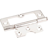 Hardware Resources - Black Nickel 3'' Swaged Loose Pin Non-Mortise Hinge with 6 Holes - Bright Nickel