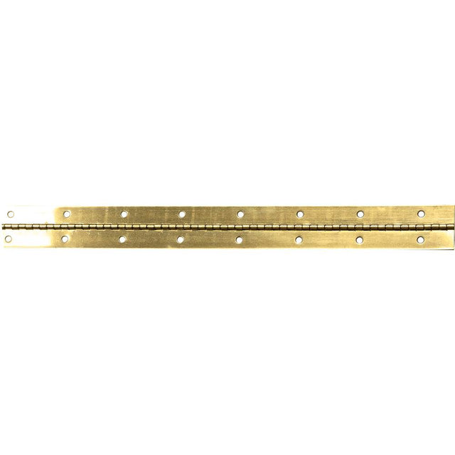 Hardware Resources - Polished Brass 1-1/2'' 21 Gauge Steel Piano Hinge in 6 ft Length - Polished Brass