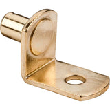 Hardware Resources - Polished Brass 1/4'' Pin Angled Shelf Support with 3/4'' Arm and 1/8'' Hole - Priced and Sold by the Thousand - Polished Brass