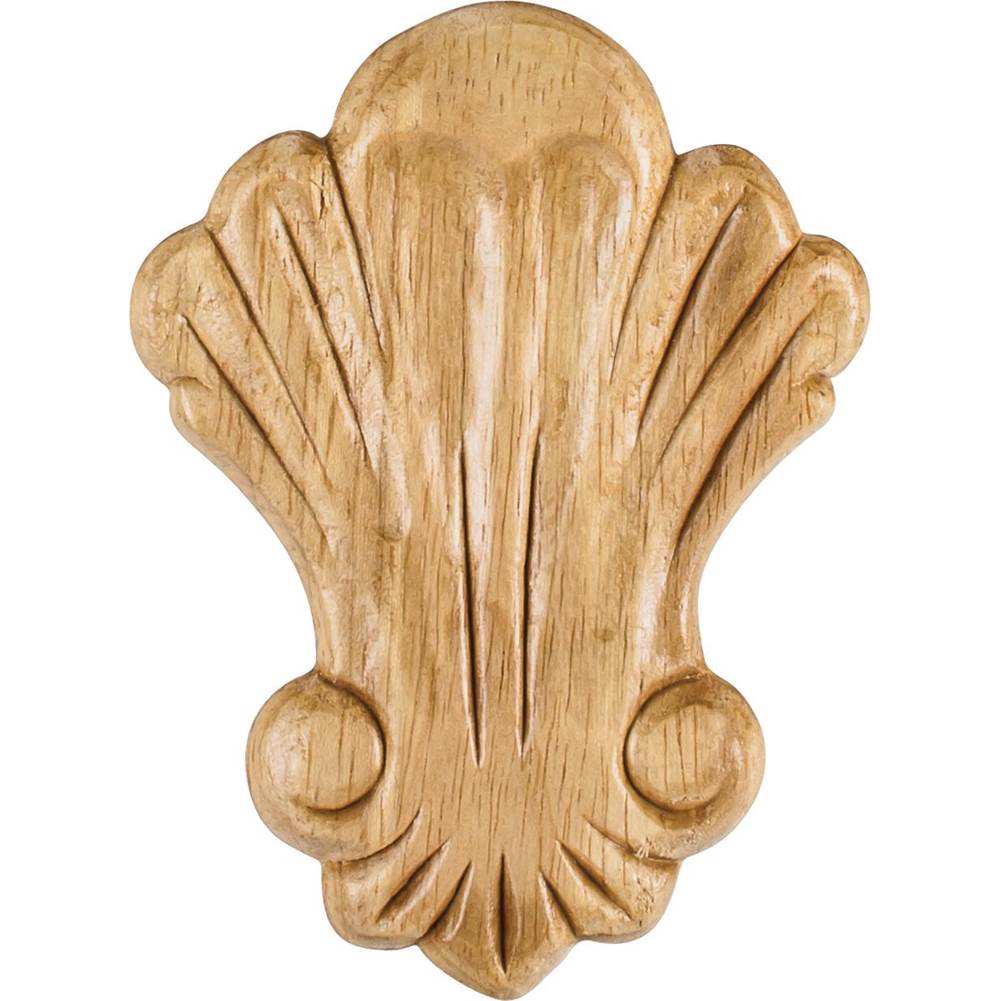 Hardware Resources - 3-1/4'' W x 5/16'' D x 4-3/8'' H Rubberwood Pressed Shell Applique - Unfinished