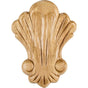 Hardware Resources - 3-1/4'' W x 5/16'' D x 4-3/8'' H Rubberwood Pressed Shell Applique - Unfinished