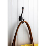 5-3/16'' Brushed Oil Rubbed Bronze Ringed Contemporary Double Prong Wall Mounted Hook