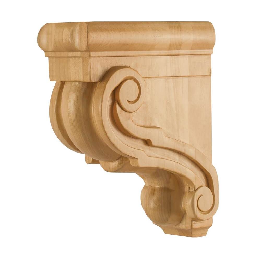Hardware Resources - 3'' W x 6'' D x 8'' H Alder Scrolled Corbel - Unfinished