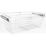 Hardware Resources - Chrome Closet Pullout Basket with Slides 14''D x 23''W x 11''H - Polished Chrome