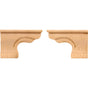 Hardware Resources - 6-3/8'' W x 1'' D x 4-1/2'' H Alder Beaded Right Corner Pedestal Foot - Unfinished