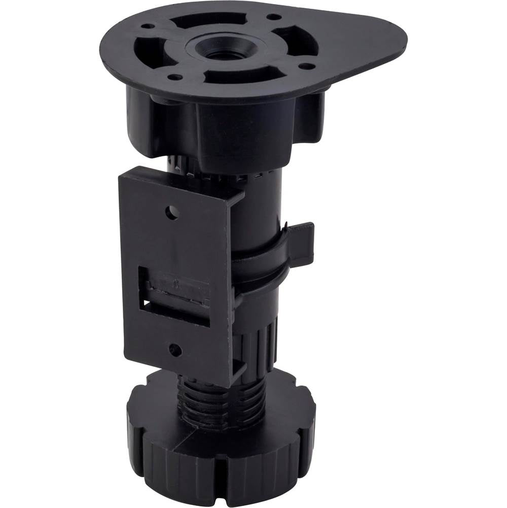 Hardware Resources - Black Plastic Adjustable Feet with Toe Kick Bracket 100-170 mm - Black