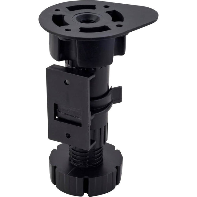 Hardware Resources - Black Plastic Adjustable Feet with Toe Kick Bracket 100-170 mm - Black