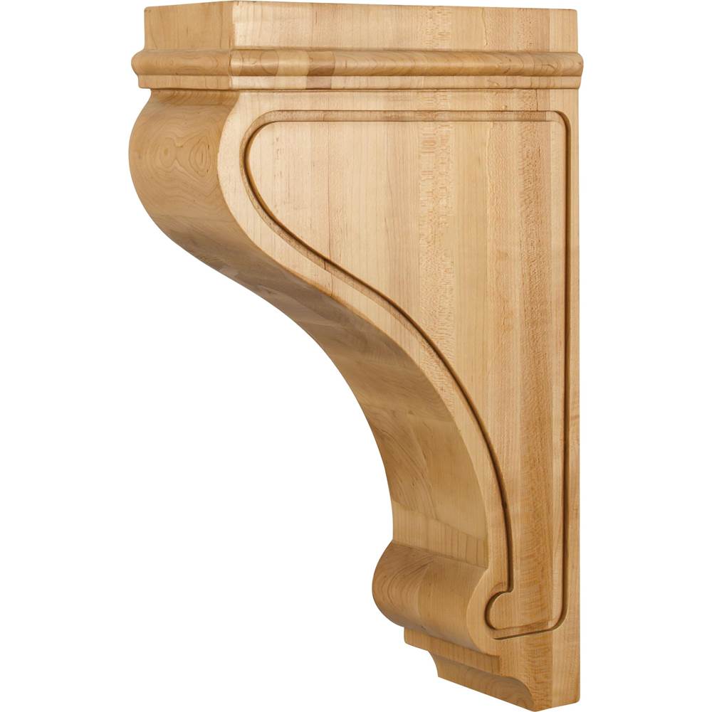 Hardware Resources - 4'' W x 9-3/4'' D x 16'' H Rubberwood Arts and Crafts Corbel - Unfinished