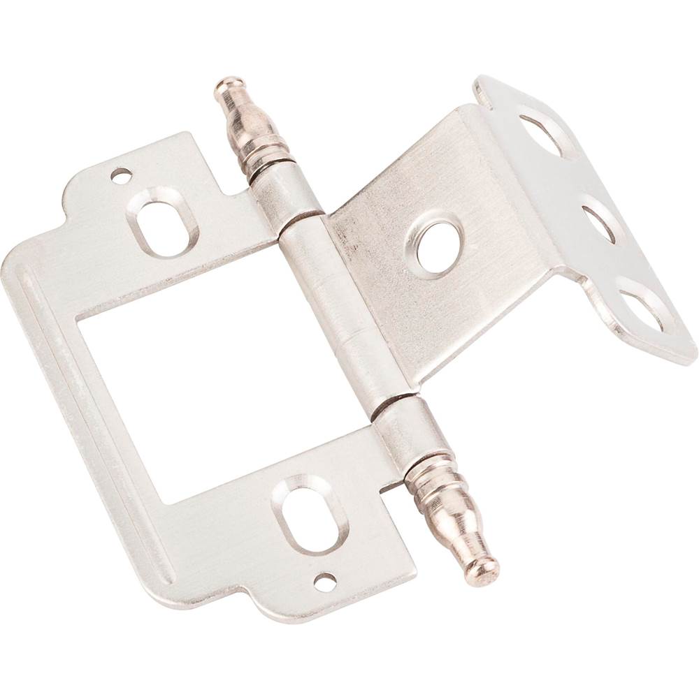 Hardware Resources - 270 degree Partial Wrap for 3/4'' Frame x 3/4'' Door, Inset Flush, ''A'' Style Minaret Tip Hinge - Satin Nickel - Satin Nickel