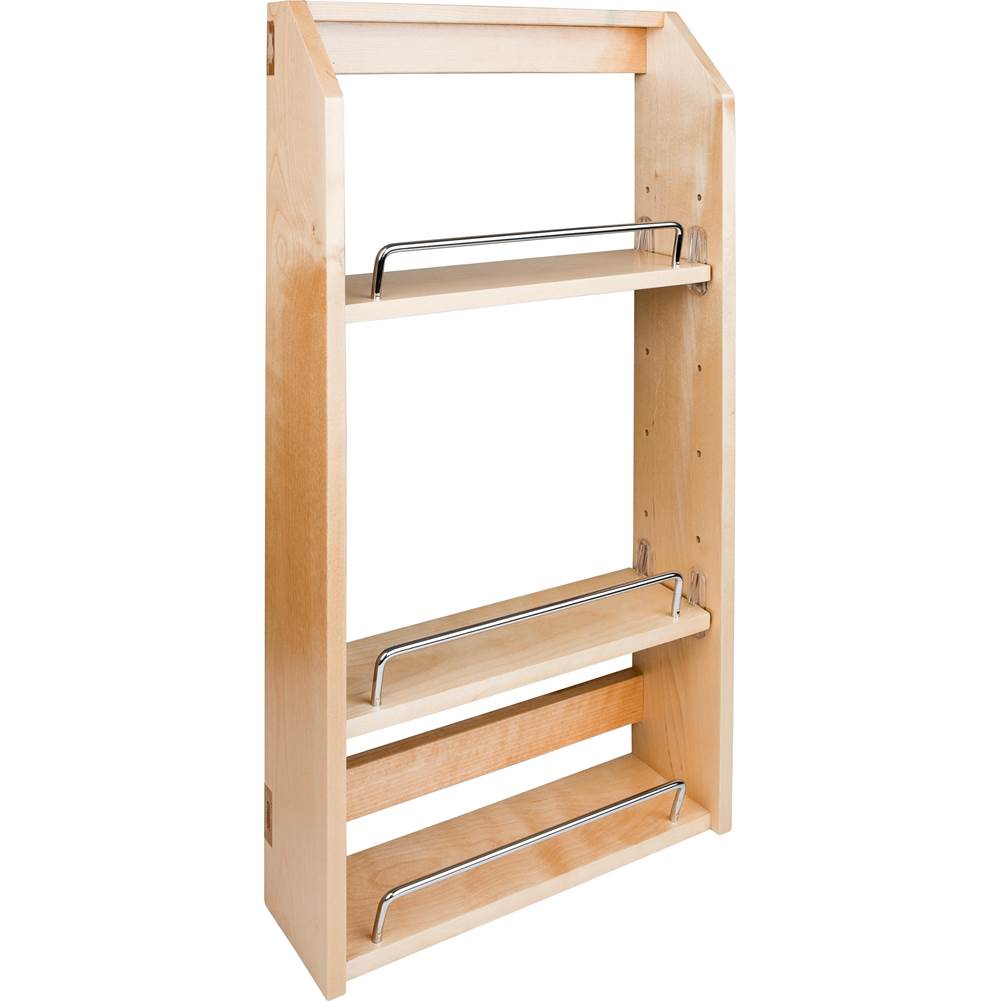 Hardware Resources - 15'' Wood Door Mount Spice Rack - UV Coated