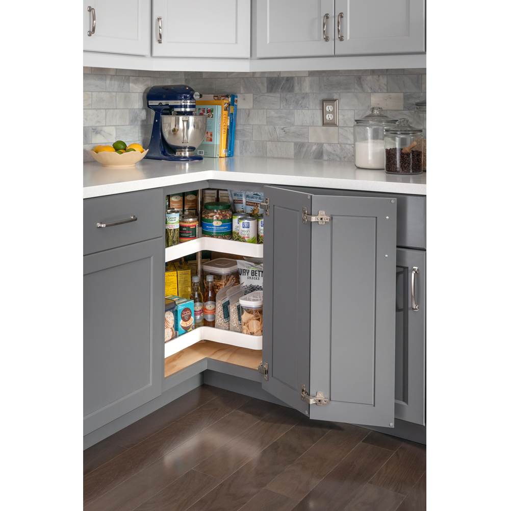 24'' Kidney Two-Shelf Plastic Lazy Susan Set
