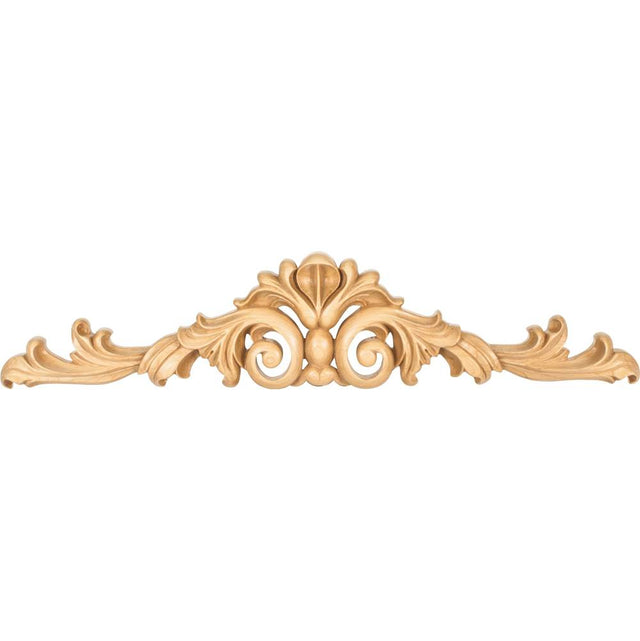 Hardware Resources - 24'' W x 1-1/8'' D x 5'' H Rubberwood Acanthus Onlay - Unfinished