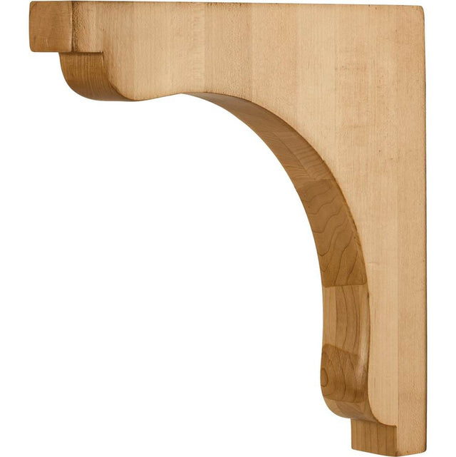 Hardware Resources - 1-1/2'' W x 10'' D x 10'' H Rubberwood Square End Corbel - Unfinished