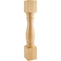 Hardware Resources - 6'' W x 6'' D x 35-1/2'' H Rubberwood Turned Post - Unfinished