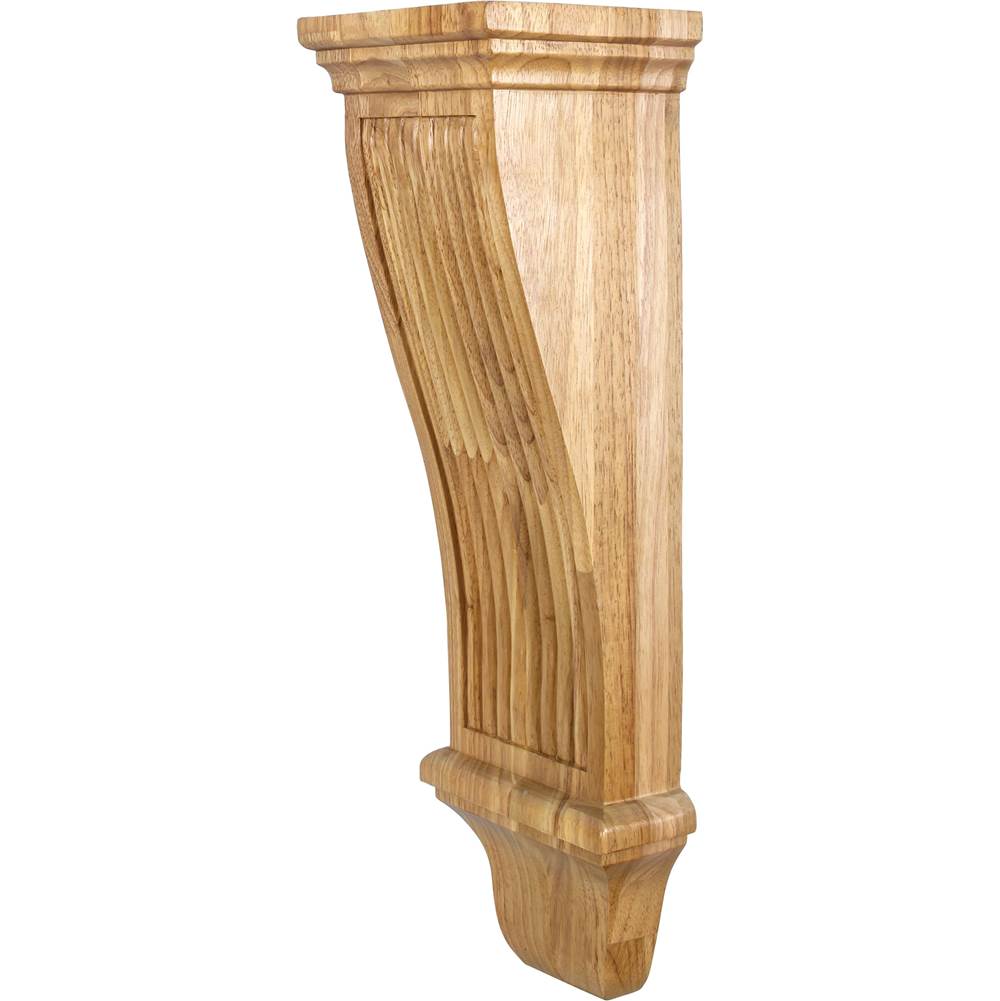 Hardware Resources - 7'' W x 6'' D x 22'' H Rubberwood Renaissance Reed Corbel - Unfinished