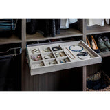 Black Felt 10-Compartment Jewelry Organizer Drawer