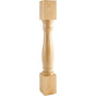 Hardware Resources - 5'' W x 5'' D x 35-1/2'' H Rubberwood Turned Post - Unfinished