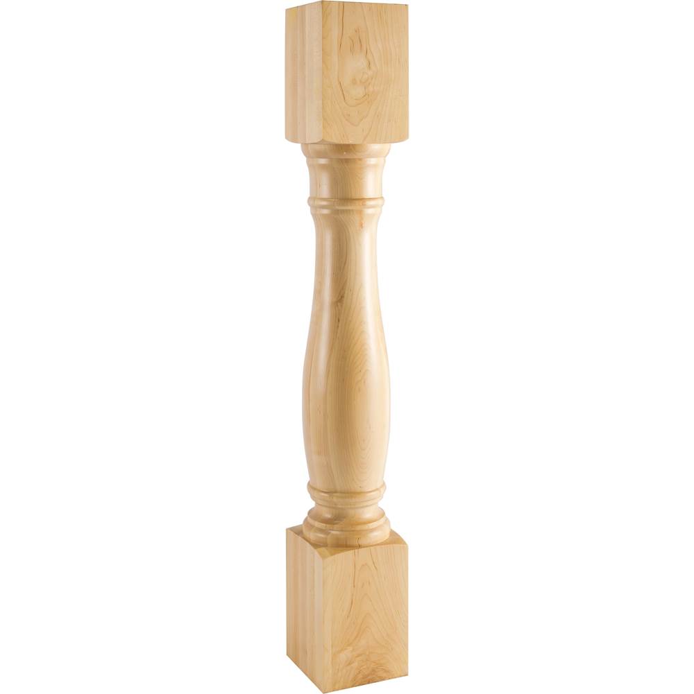 Hardware Resources - 5'' W x 5'' D x 35-1/2'' H Alder Turned Post - Unfinished