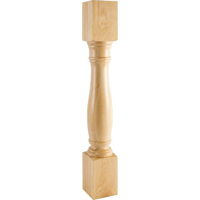 Hardware Resources - 5'' W x 5'' D x 35-1/2'' H Alder Turned Post - Unfinished