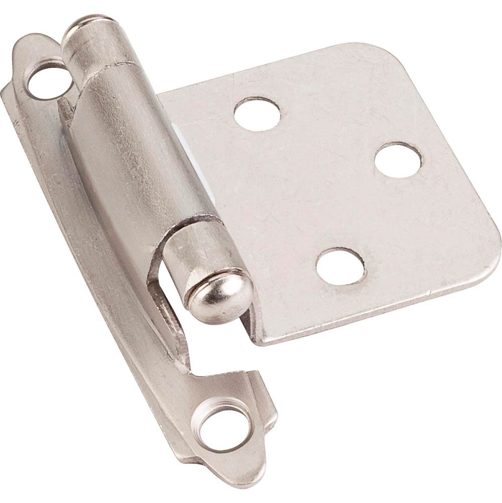 Hardware Resources - Decorative Self-closing Overlay Hinge, Face Frame Mount - Satin Nickel - Satin Nickel