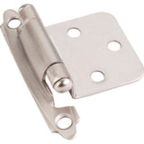 Hardware Resources - Decorative Self-closing Overlay Hinge, Face Frame Mount - Satin Nickel - Satin Nickel