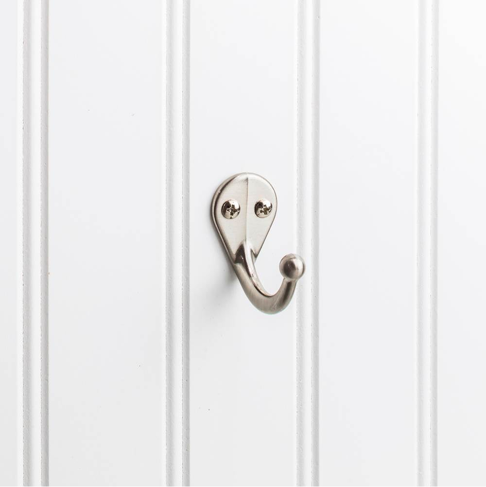 Hardware Resources - 1-3/4'' Satin Nickel Traditional Single Prong Ball End Wall Mounted Hook - Satin Nickel