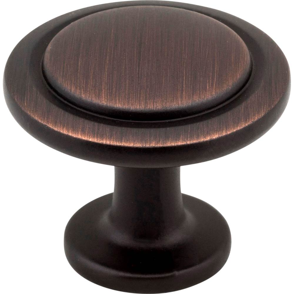 Hardware Resources - 1-1/4'' Diameter Brushed Oil Rubbed Bronze Round Button Gatsby Cabinet Knob - Brushed Oil Rubbed Bronze
