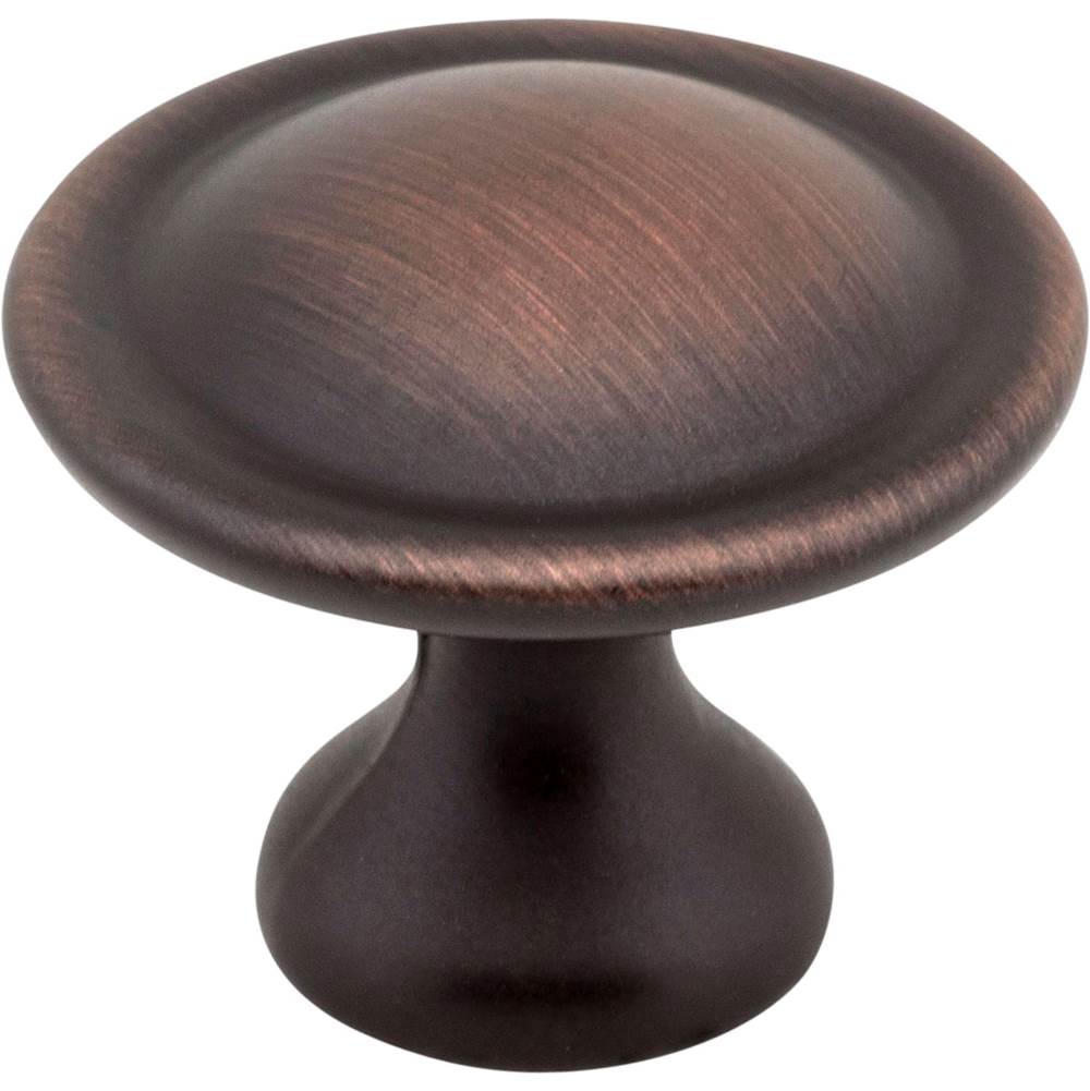 Hardware Resources - 1-1/8'' Diameter Brushed Oil Rubbed Bronze Button Watervale Cabinet Mushroom Knob - Brushed Oil Rubbed Bronze