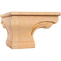Hardware Resources - 6-3/4'' W x 6-3/4'' D x 4-1/2'' H Maple Beaded Corner Pedestal Foot - Unfinished