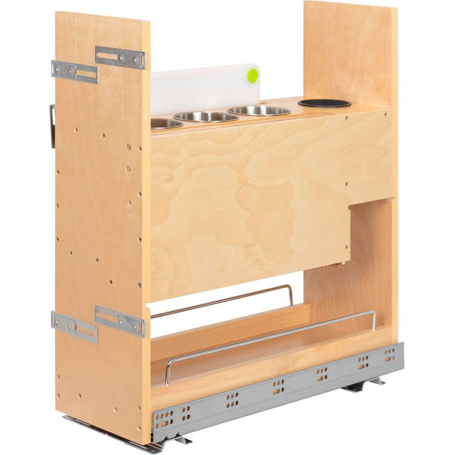 Hardware Resources - ''No Wiggle'' 8'' Magnetic Knife Organizer Soft-close Pullout - UV Coated