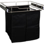 Hardware Resources - Satin Nickel 18'' Deep Pullout Canvas Hamper with Removable Laundry Bag - Satin Nickel