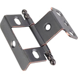 Hardware Resources - 270 degree Full Wrap for 3/4'' Frame x 3/4'' Door, Inset Flush Ball Tip Hinge - Dark Brushed Antique Copper - Distressed Oil Rubbed Bronze