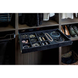 Black Felt 10-Compartment Jewelry Organizer Drawer
