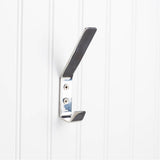 Hardware Resources - 5-9/16'' Polished Stainless Steel Modern Double Prong Wall Mounted Hook - Polished Stainless Steel