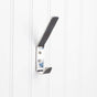 Hardware Resources - 5-9/16'' Polished Stainless Steel Modern Double Prong Wall Mounted Hook - Polished Stainless Steel