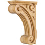 Hardware Resources - 3'' W x 6-1/2'' D x 10'' H Rubberwood Scrolled Fluted Corbel - Unfinished