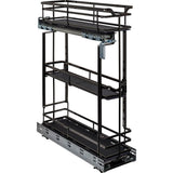 Hardware Resources - 5'' Black Nickel STORAGE WITH STYLE  Metal ''No Wiggle'' Base Pullout, Preassembled with Soft-close Slides - Black Nickel