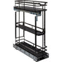 Hardware Resources - 5'' Black Nickel STORAGE WITH STYLE  Metal ''No Wiggle'' Base Pullout, Preassembled with Soft-close Slides - Black Nickel