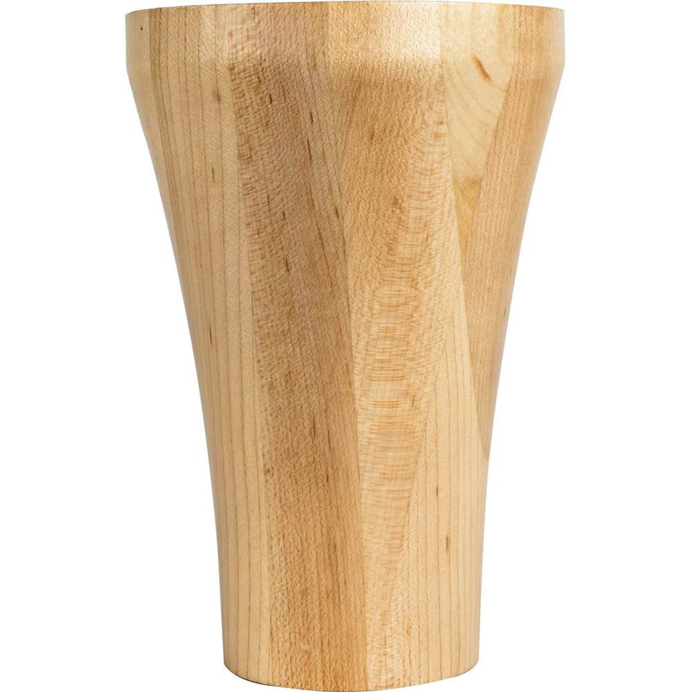 Hardware Resources - 4'' W x 4'' D x 6'' H Alder Contemporary Cove Bun Foot - Unfinished